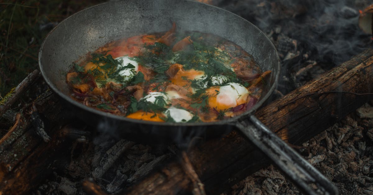 3+ egg omelette in a pan - Omelette Dish on a Black Pan 