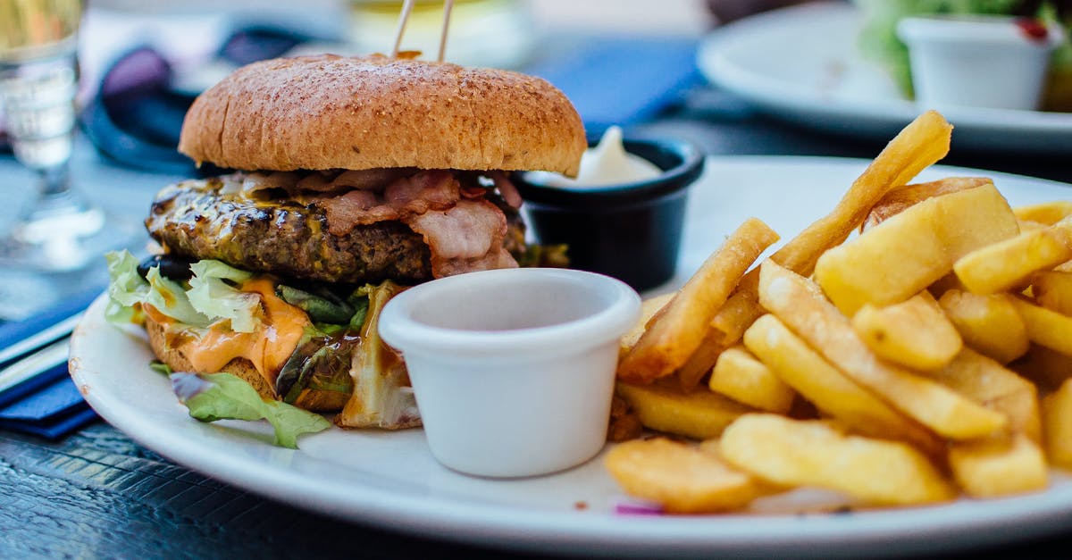 Accidentally refrigerated Mayonnaise - Fries and Burger on Plate