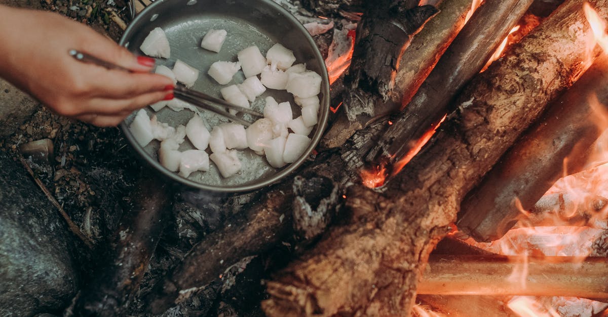 Accidentally used high heat on Teflon pan! - Cooking In A Frying Pan Over A Wood Fire