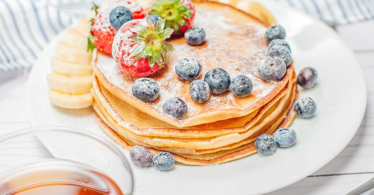 Added sugar instead of syrup to sorbet mixture - Pancakes With Berries on White Plate