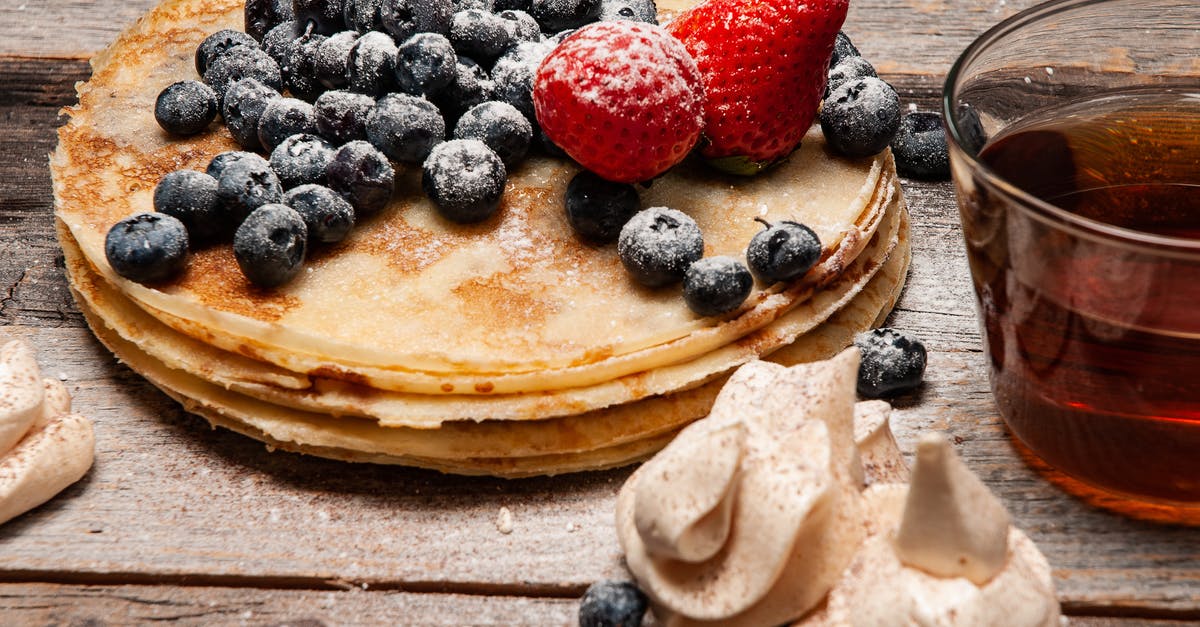 Added sugar instead of syrup to sorbet mixture - Pancakes With Strawberries and Blueberries On Top