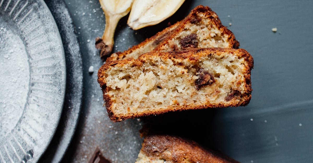 Adding fresh fruit to a non fruited banana bread - Tasty banana bread slices on table