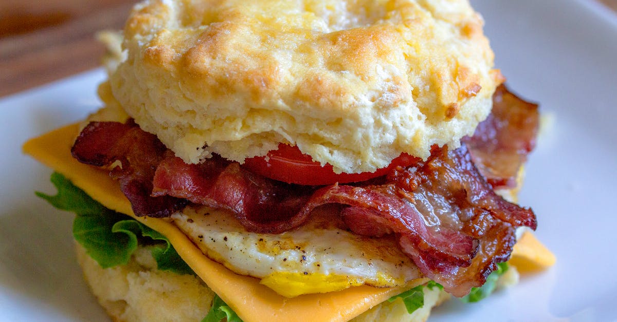 After breakfast, egg plate clean up - Bacon Sandwich on Plate