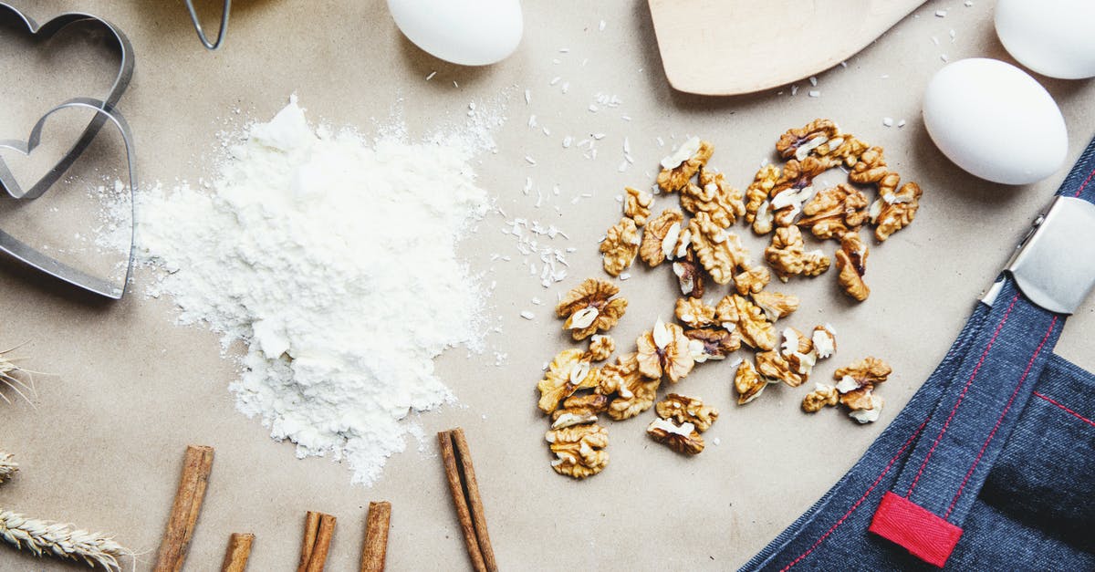 Aiding the Maillard reaction: Baking Powder or Baking Soda? - Cinnamon Sticks, Walnuts and Eggs Ingredients