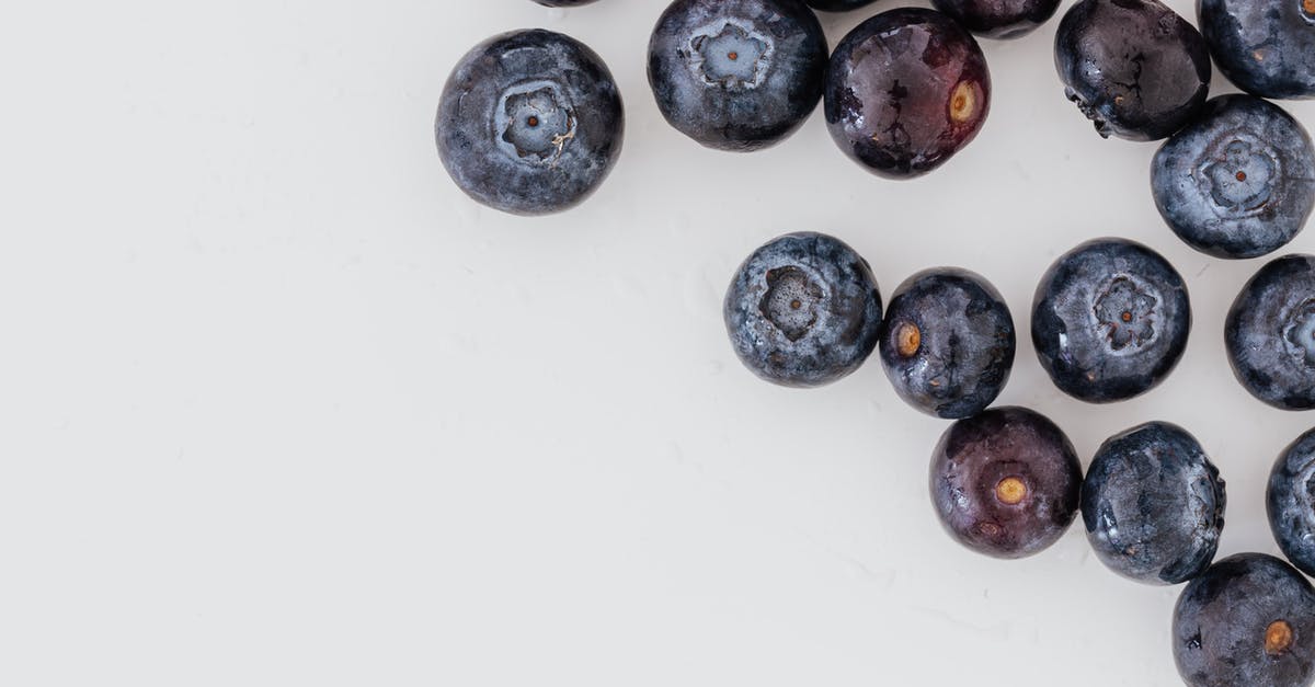 Air-fried sweet potatoes come up dry and tough? - Chaotic composition of clean blueberries