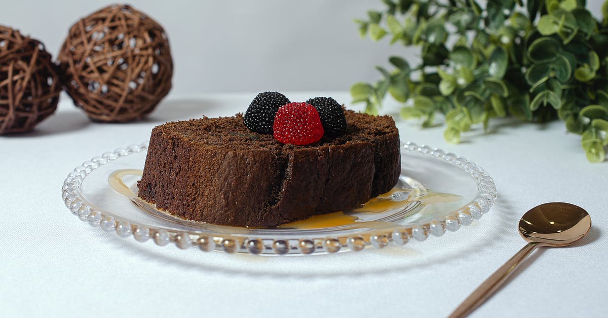 Alcohol free & sugar free fruit cake - Chocolate Cake on White Ceramic Plate