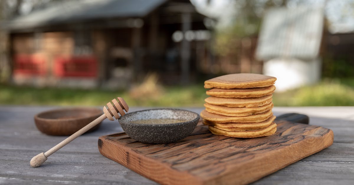 Alkaline cooking - Homemade Pancakes on Wooden Table Outdoors