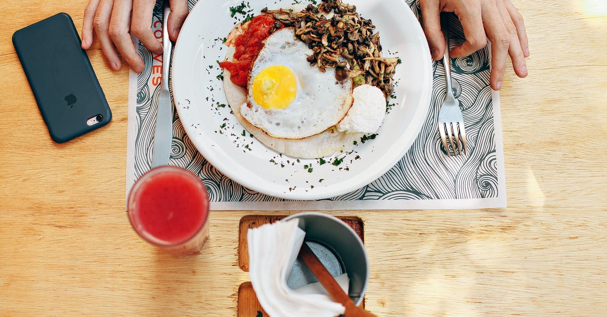 Amount of food to prepare for bagel & lox brunch - Fried Egg With Plain Rice on White Plate Beside Stainless Steel Fork With Clear Drinking Glass on Top Table