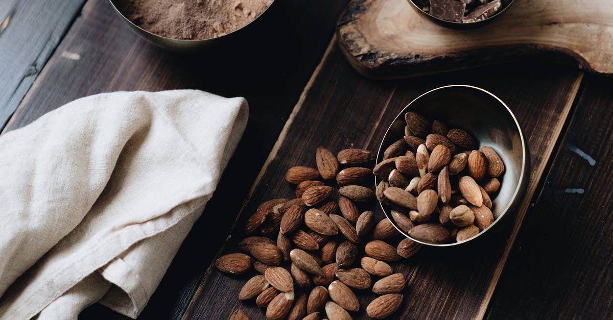 Are commercial chocolate almonds coated with something that prevents melting? - Close-Up Photo Of Almonds Beside Cloth 