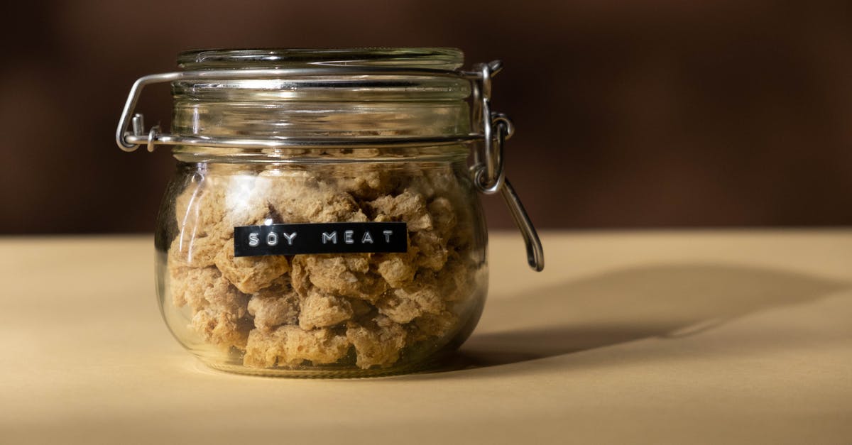 Are there any vegetarian applications for transglutaminase ("meat glue")? - Close-Up Shot of a Jar of Soy Meat