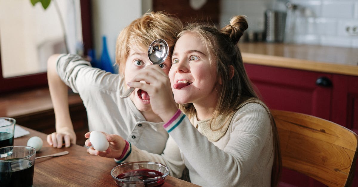 Are there desserts which use whole eggs (not mixing them in)? - Kids Being Goofy while Making Easter Egg