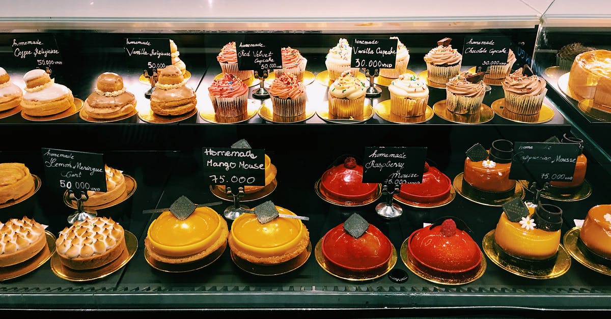 Baked 2 cakes simultaneously. One sank in the middle on cooling - Shelves of Assorted Cake in a Bakeshop