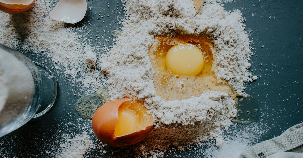 Baking a Brie with the outer rind broken - Ingredients for dough preparation on table