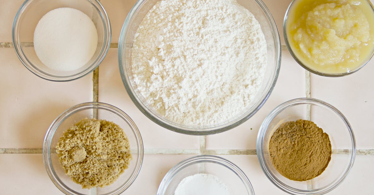 Baking in gas oven does not brown the top - Different Powders in Glass Containers