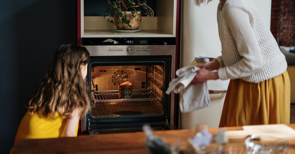 Baking Jiggly Cheese cake in microwave oven convection mode - Mom and Daughter Baking a Cake