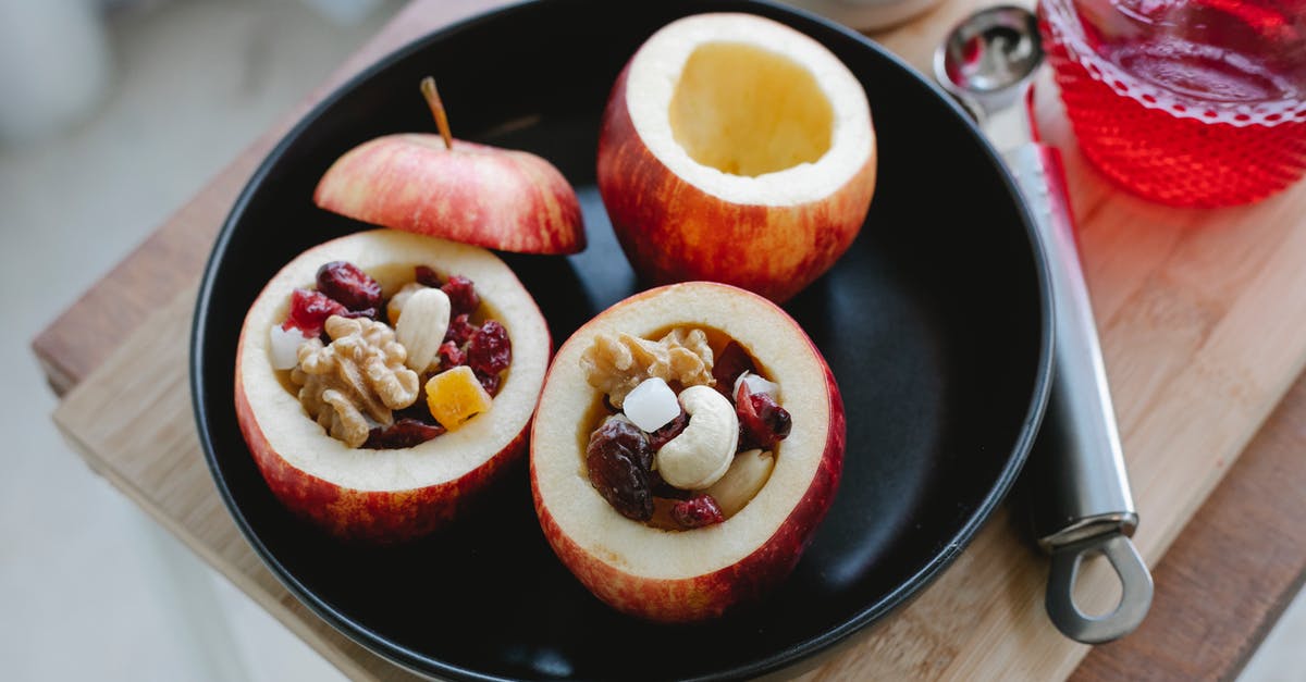 Baking with Whey Protein - Delicious fresh apples stuffed with assorted nuts