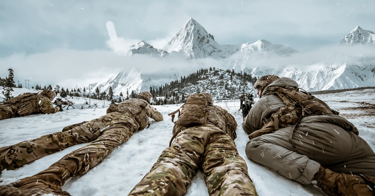 Battle Of the Gums? (effects on Ice Cream) - Soldiers in Prone Position on the Snow Covered Ground 