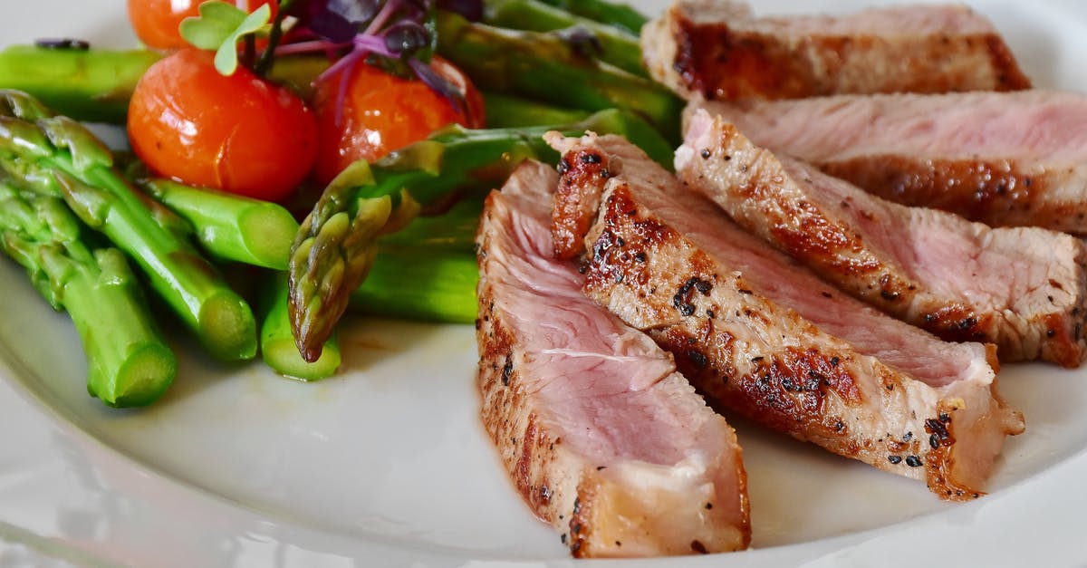 Beef and veggies in crock pot turn out hard and tough - Grilled Meat Dish Served on White Plate