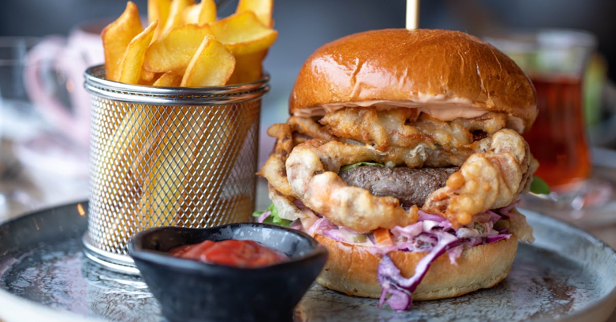 Beef fat for frying - Chips Hamburger and Ketchup 