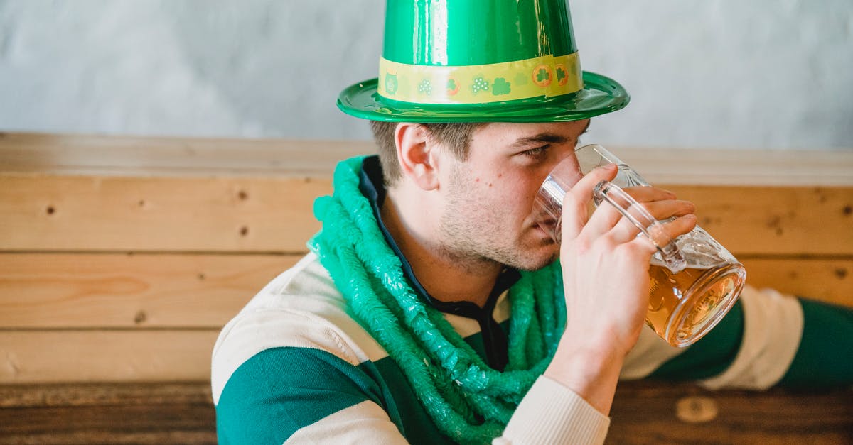 Beer Battered Onion Rings -- what makes them look shiny? - Man drinking beer during Feast of Saint Patrick