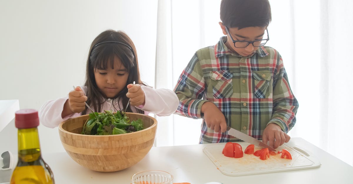 Best tool for quickly cutting vegetables into a salad? - Children Preparing Food 