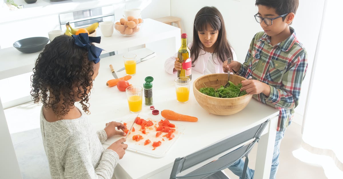 Best tool for quickly cutting vegetables into a salad? - Children Preparing Food 