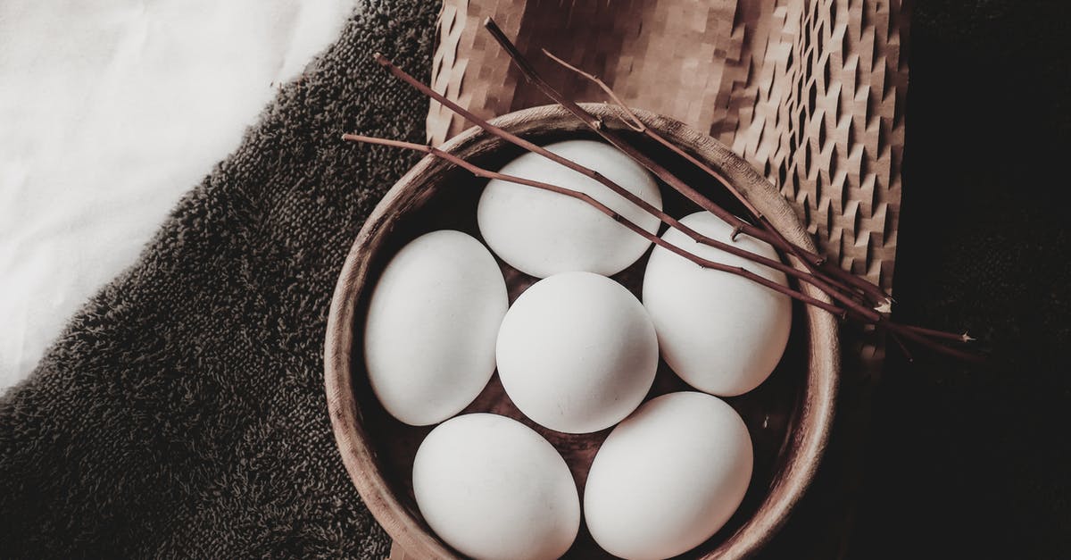 Beverage Cooler vs Small Refrigerator for Raw Chicken? - From above of eggs in wicker bowl with branches placed on paper above towel