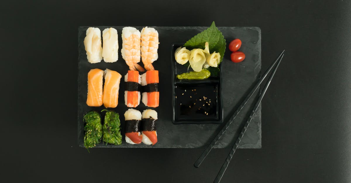 Black Rice Vinegar for Sushi - Sushi on Black Rectangular Tray
