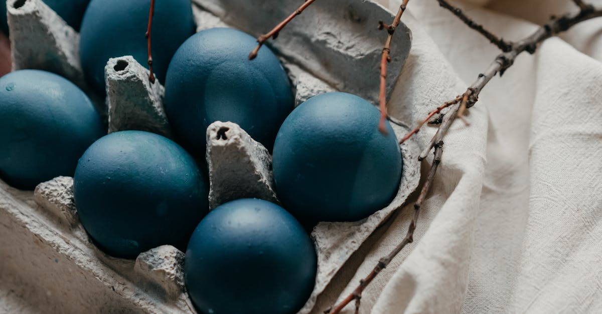 Blue garlic during pickling - Blue Egg on White Textile