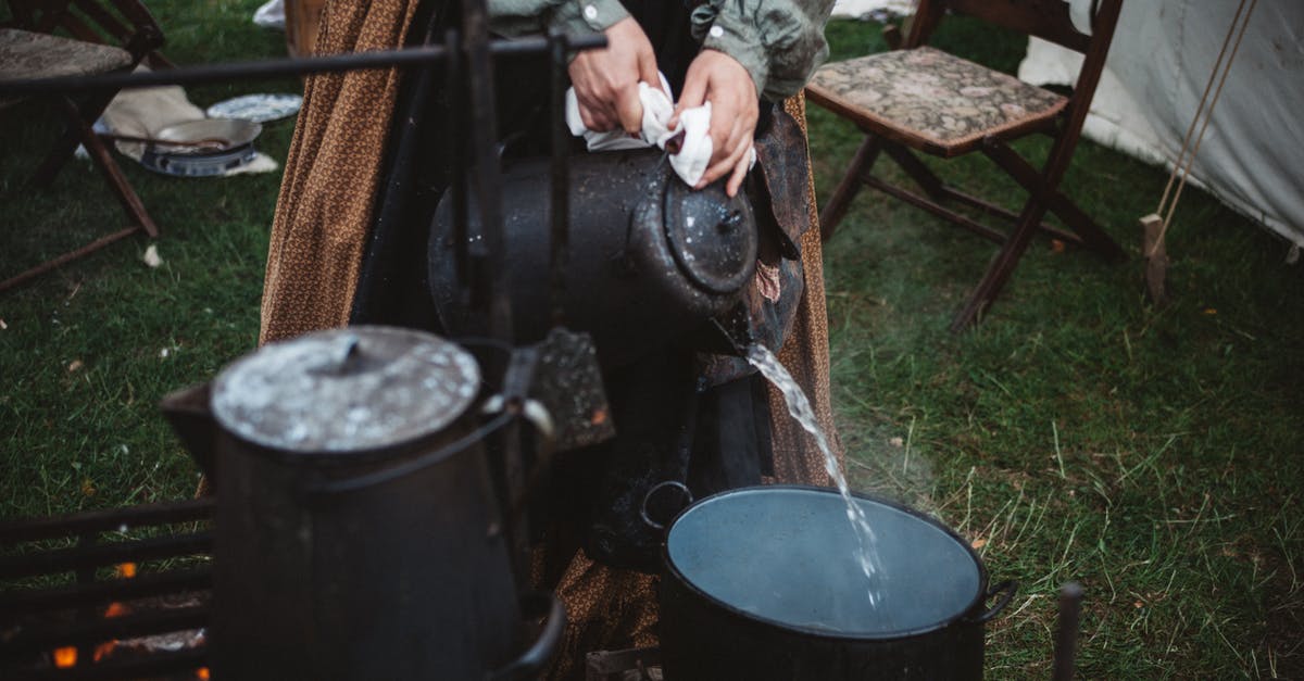 Boiled water left in a Teflon pot - Person Pouring Water on Cooking Pot