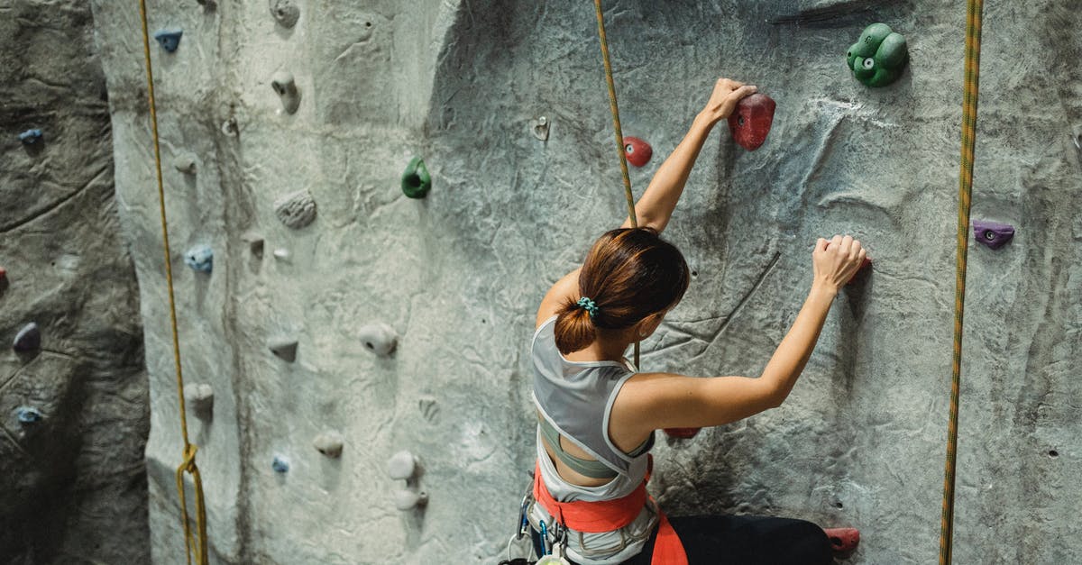 Botulism risk from anchovies in the refrigerator? - From above of anonymous female climber in activewear with special equipment climbing on climbing wall in gym