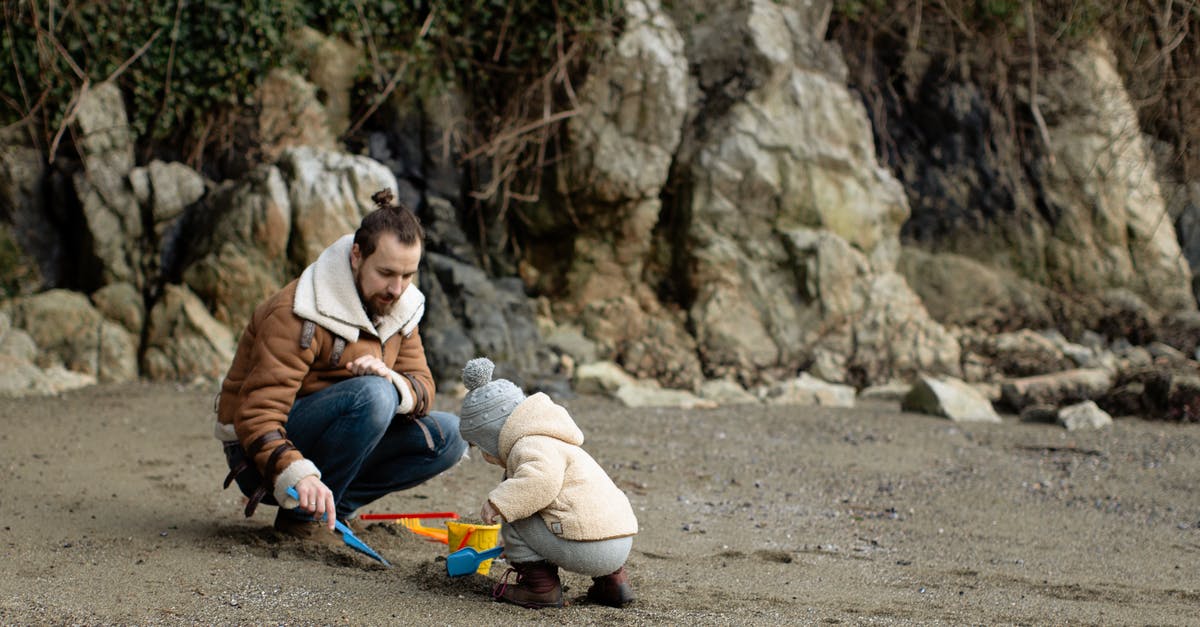 Bread Proving Time in Warm Climates - Father and kid playing with toys on sandy beach