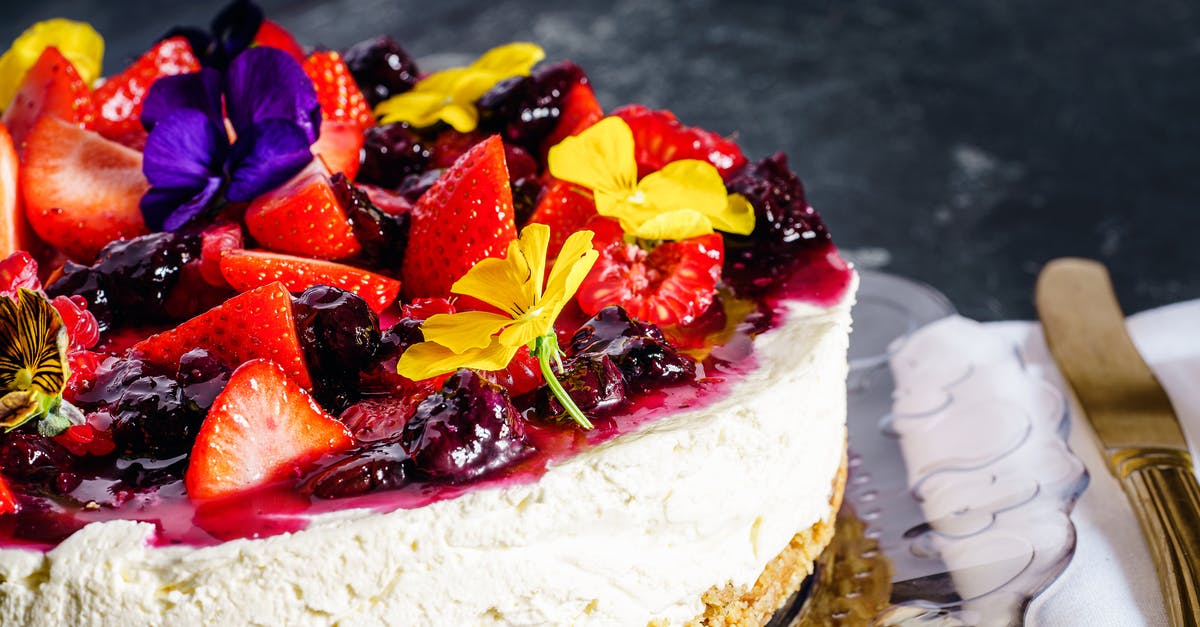 British "pot" of whipping cream? - White Cake With Sliced Strawberries and Blueberries on Top