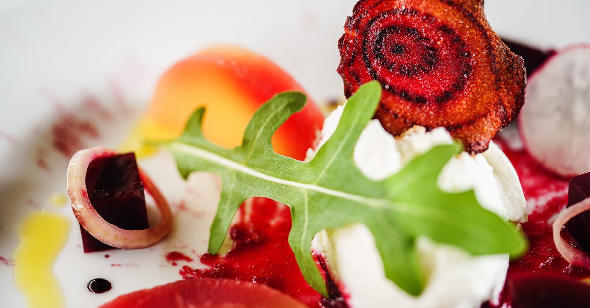 British "pot" of whipping cream? - Sliced Beetroot On a Plate topped with Green Leaf