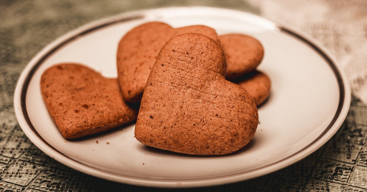 Brown sugar instead of white sugar - Fresh delicious homemade gingerbread heart shaped cookies placed on white plate on rough surface in light room