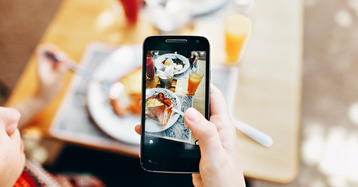 brunch for sixty people - how to estimate amounts? - Person Holding Phone Taking Picture of Served Food