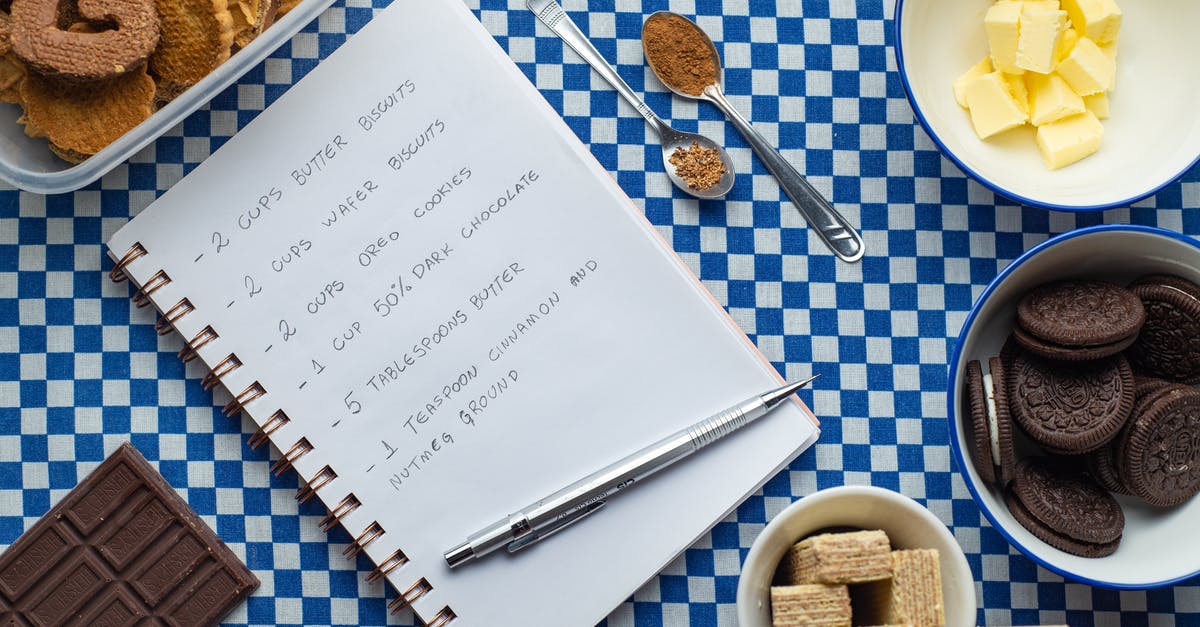 Butter in cookies - A Recipe Written on a Notebook