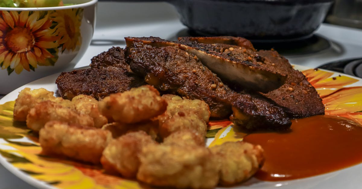 Butterscotch Sauce consistency - Fried Chicken on White Ceramic Plate