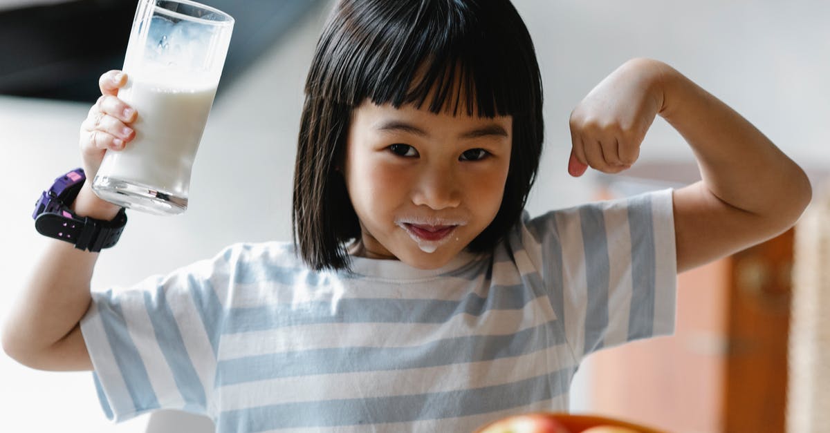 Calcium chloride as substitute for sodium chloride - Asian girl with milk on lips