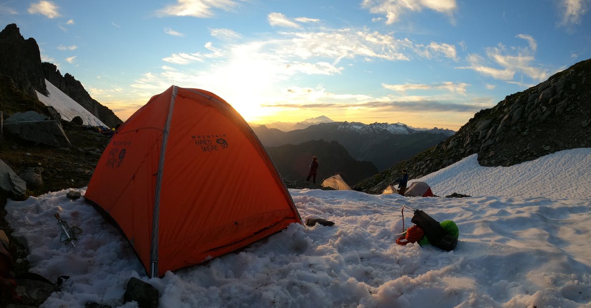 Camping with tofu - Orange Tent on Snow Covered Ground