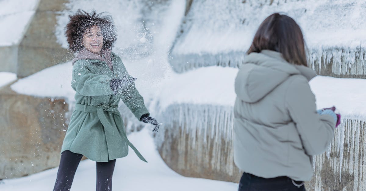 Can frozen peaches be made into jam or other things? - Young women in warm clothes playing snowballs