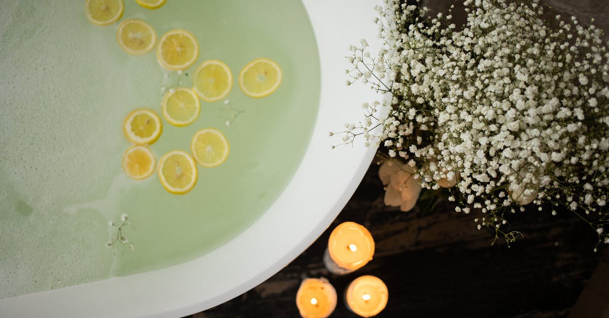 Can I avoid overcooking my candied lemon decorations? - Bathtub with candles and flowers