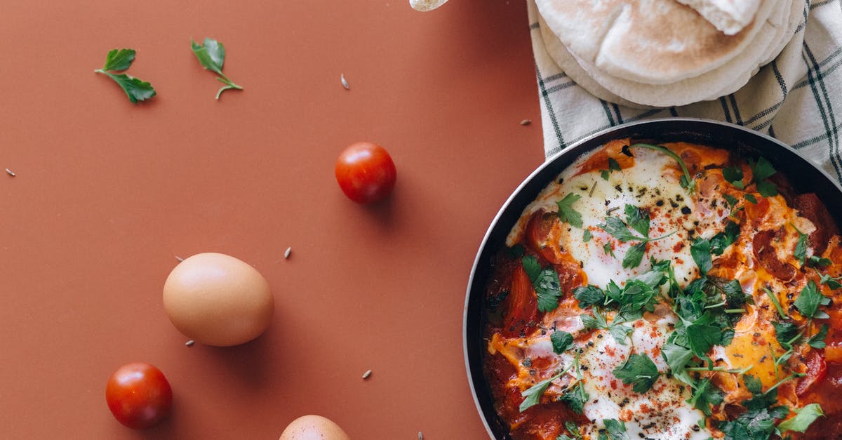 Can I bake pita bread on a pan? - Eggs and Tomatoes on Red Surface 