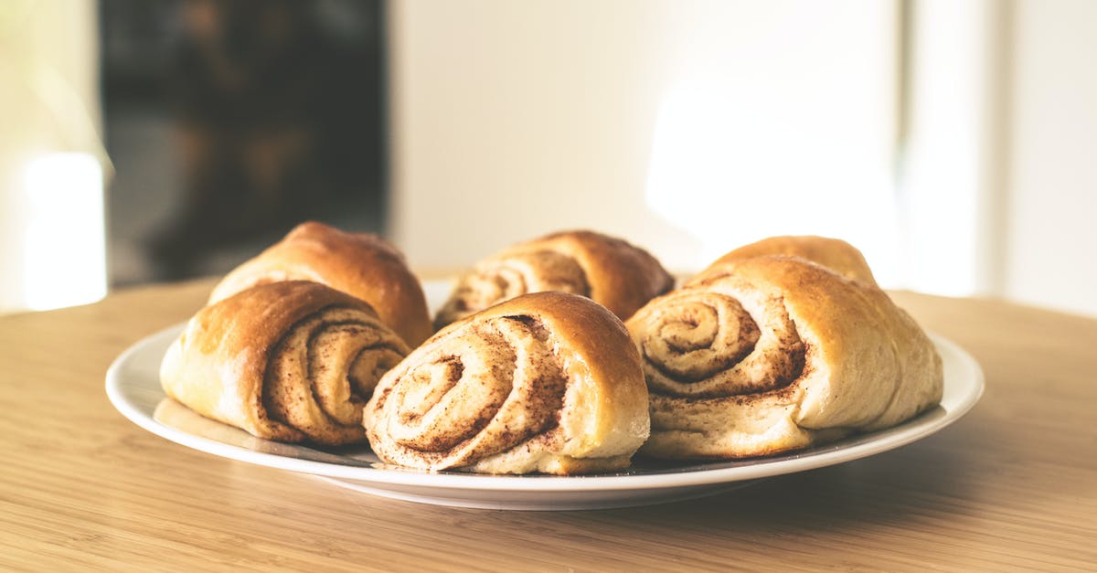 Can I freeze cinnamon buns in unbaked roll form - Bread on White Ceramic Plate