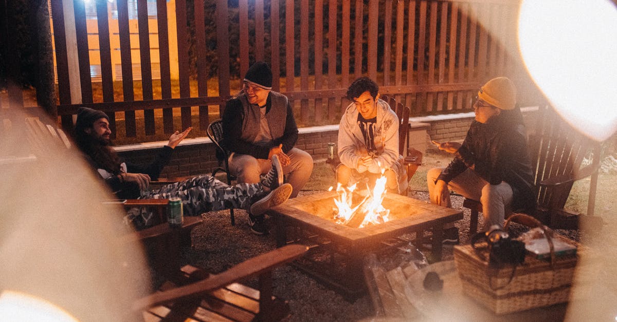 Can I increase the cocoa content in fudge? - Friends talking against burning fire at dusk in campsite