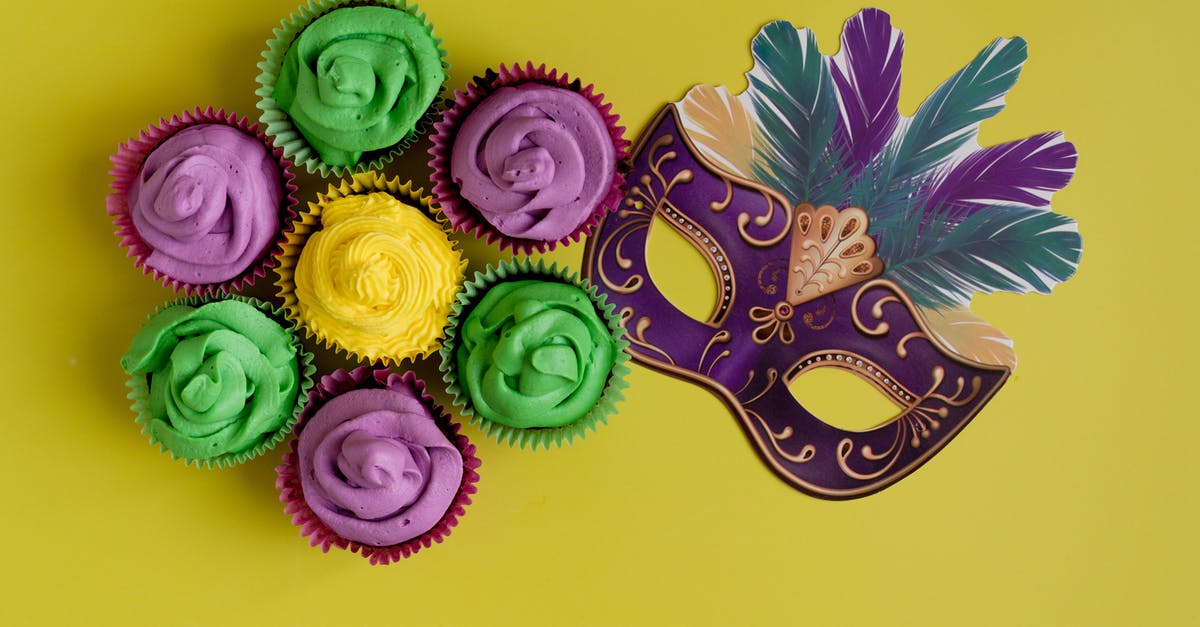 Can I source fat and sugar in a recipe from chocolate? - Colorful Cupcakes And Mask On Yellow Background