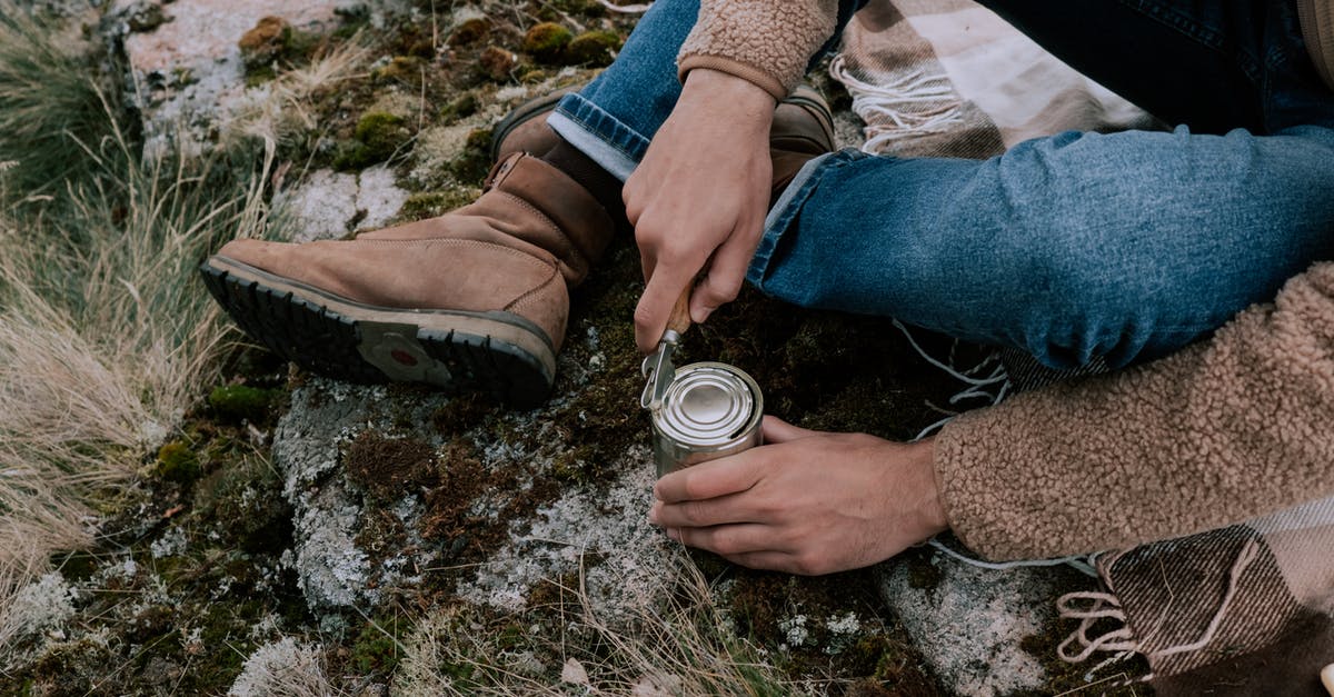 Can one preserve food by periodically heating it? - Person in Blue Denim Jeans and Brown Boots Holding Can