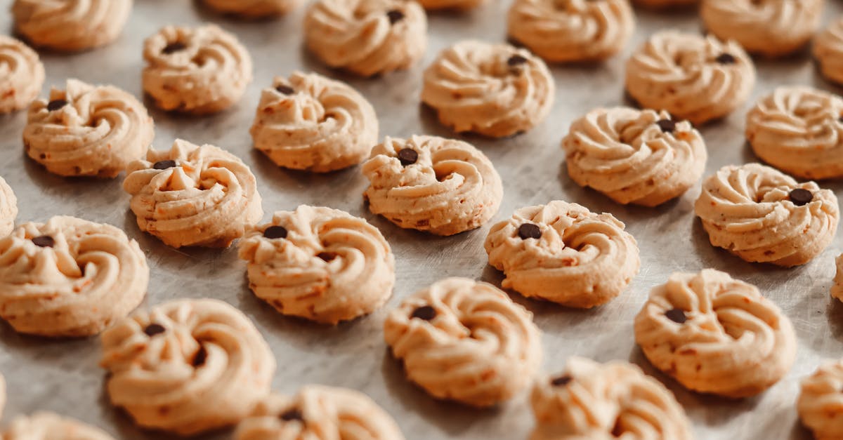 Can pressed cookies be made without creaming butter and sugar? - Brown Cookies on Baking Tray