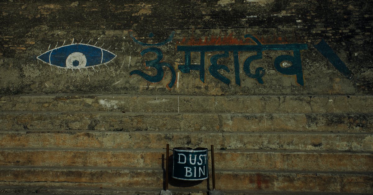 Can texture affect taste? - Shabby stone wall with eye ornament and Hindi inscription