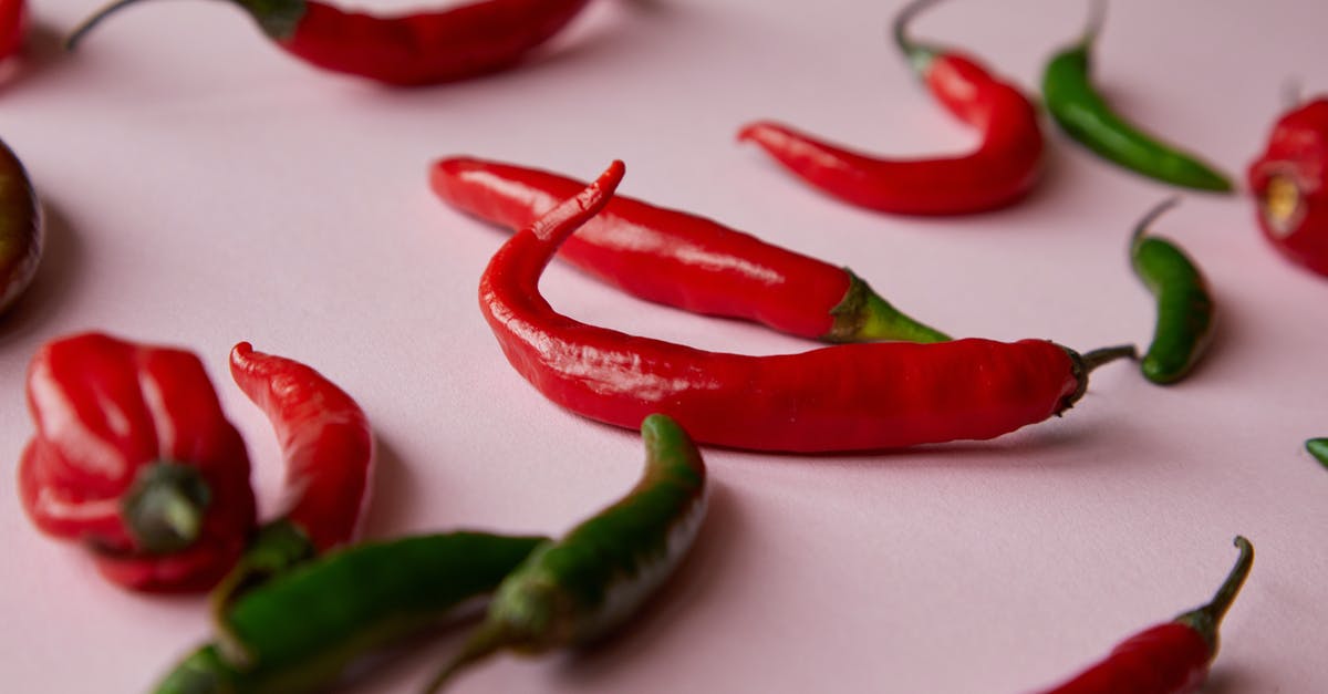 Can vegetable oil be used in place of butter? - Ripe various red and green spicy chili peppers placed on pink surface in light place